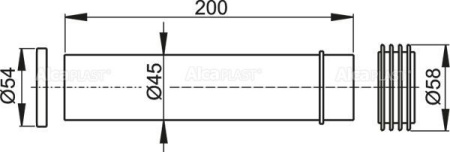 Патрубок для подключения подвесного унитаза к бачку D45 ALCAPLAST M901 (М223,23,21) интернет магазин сантехники BATHPOINT